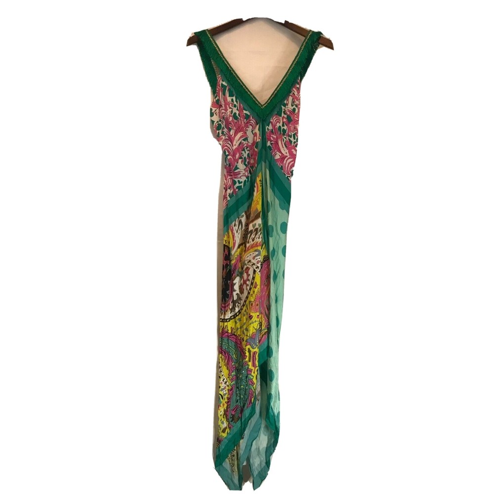 Pho Firenze  signature tussle braided band asymmetric scarf maxi dress one size